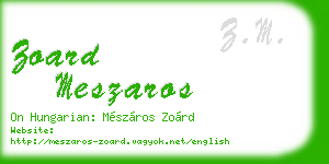 zoard meszaros business card